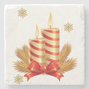 Dessous-de-verre En Pierre Dessous de verre en pierre de marbre de Noël, boug