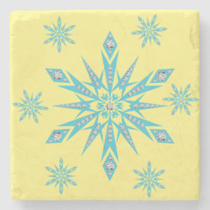 Dessous-de-verre En Pierre Dessous de verre en pierre de marbre de Noël, Floc