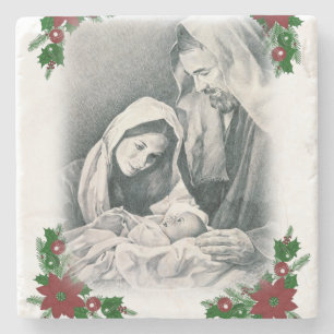 Dessous-de-verre En Pierre Dessous de verre en pierre de marbre de Noël, Jésu