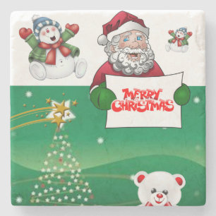 Dessous-de-verre En Pierre Dessous de verre en pierre de marbre de Noël, Joye