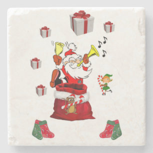 Dessous-de-verre En Pierre Dessous de verre en pierre de marbre de Noël, Père