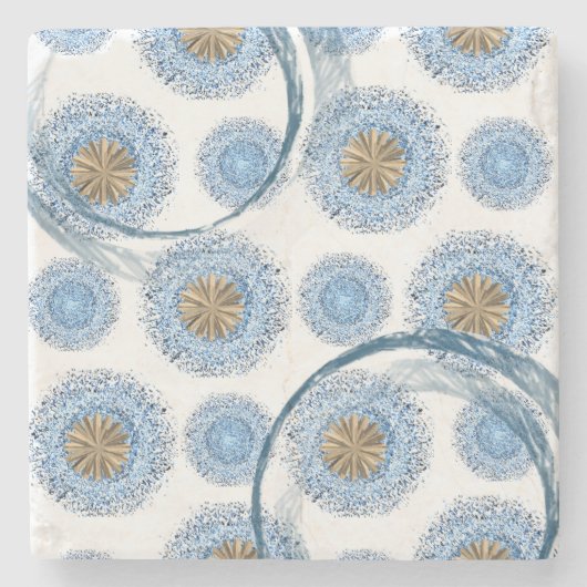 Dessous-de-verre En Pierre Dessous de verre en pierre de marbre Floral (Devant)