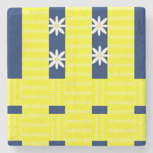 Dessous-de-verre En Pierre Dessous de verre en pierre de marbre Floral