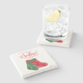 Dessous-de-verre En Pierre Dessous de verre en pierre de marbre Noël (Côté)