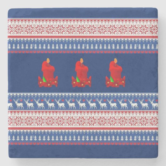 Dessous-de-verre En Pierre Dessous de verre en pierre de marbre Noël (Devant)