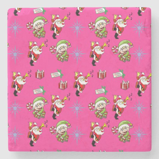 Dessous-de-verre En Pierre Dessous de verre en pierre de marbre Noël (Devant)