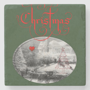 Dessous-de-verre En Pierre Dessous de verre en pierre de marbre Noël