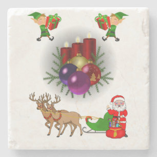 Dessous-de-verre En Pierre Dessous de verre en pierre de marbre Noël