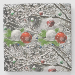 Dessous-de-verre En Pierre Dessous de verre en pierre de marbre Noël