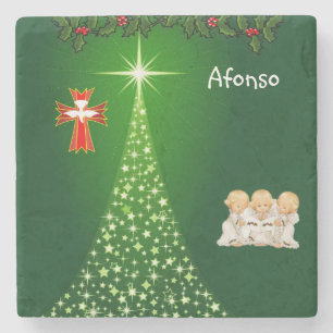 Dessous-de-verre En Pierre Dessous de verre en pierre de marbre Noël