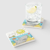 Dessous-de-verre En Pierre Dessous de verre en pierre de marbre Partie Pêche  (Côté)