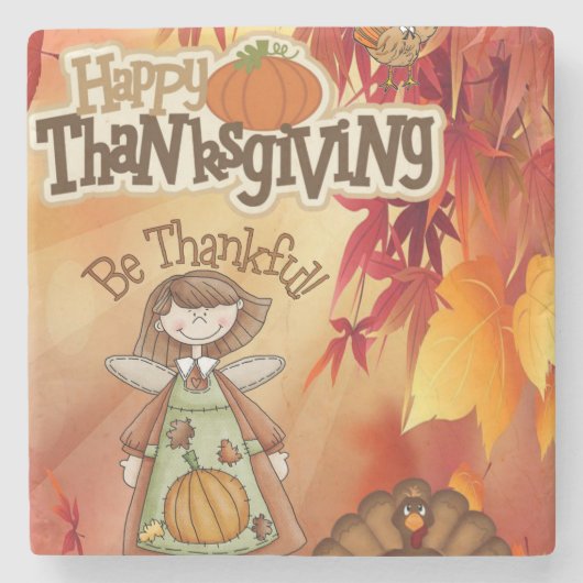 Dessous-de-verre En Pierre Dessous de verre en pierre de marbre Thanksgiving (Devant)