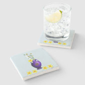 Dessous-de-verre En Pierre Dessous de verre en pierre de marbre Tournesol (Côté)