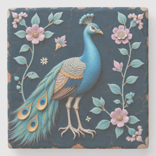 Dessous-de-verre En Pierre Dessous de verre en pierre de taille bleu et or
