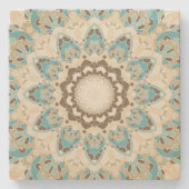 Dessous-de-verre En Pierre Dessous de verre en pierre d'impression Mandala (Devant)