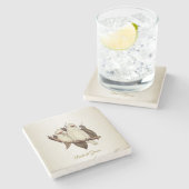 Dessous-de-verre En Pierre Dessous de verre en pierre d'Oiseaux blancs (Côté)