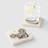 Dessous-de-verre En Pierre Dessous de verre en pierre du projecteur d'illustr (Côté)