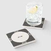 Dessous-de-verre En Pierre Dessous de verre en pierre - Feuilles creux en noi (Côté)