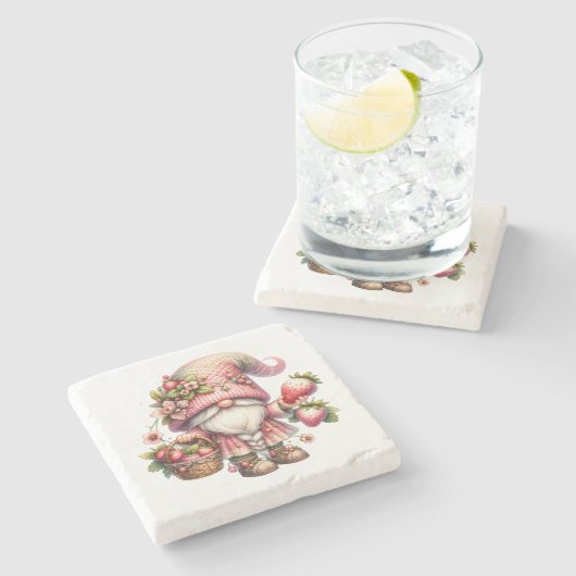 Dessous-de-verre En Pierre Dessous de verre en pierre Gnome fraise (Côté)