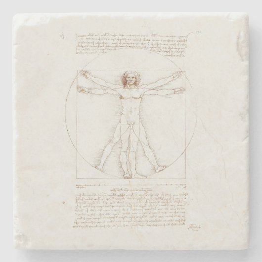 DESSOUS-DE-VERRE EN PIERRE DESSOUS DE VERRE EN PIERRE : LEONARDO DA VINCI : V (Devant)