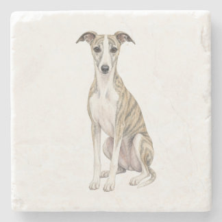 Dessous-de-verre En Pierre Dessous de verre en pierre naturelle Whippet assis