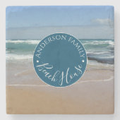 Dessous-de-verre En Pierre Dessous de verre en pierre ronde Ocean Beach House (Devant)