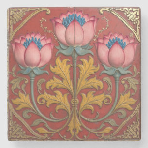 Dessous-de-verre En Pierre Dessous de verre en pierre rose Trio Lotus