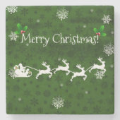 Dessous-de-verre En Pierre Dessous de verre en pierre verte Père Noël, coutur (Devant)