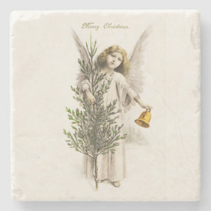 DESSOUS-DE-VERRE EN PIERRE DESSOUS DE VERRE EN PIERRE : VINTAGE NOËL ANGEL