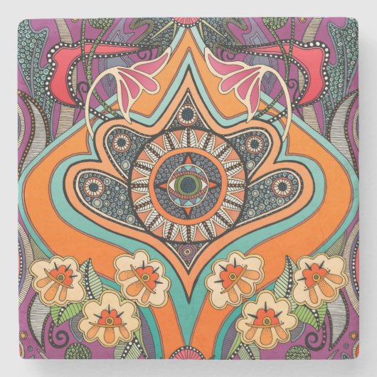 Dessous-de-verre En Pierre DESSOUS DE VERRE en pierre violet MINNIE (Devant)