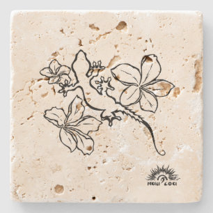 Dessous-de-verre En Pierre Dessous de verre Hawaï de Gecko Plumerias