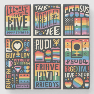 DESSOUS-DE-VERRE EN PIERRE DESSOUS DE VERRE LGBTQ