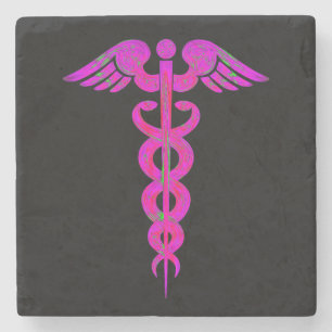 Dessous-de-verre En Pierre Dessous de verre Médicale roses noirs de caducée