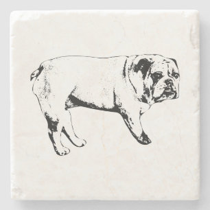 Dessous-de-verre En Pierre Dessous de verre Outline Bulldog