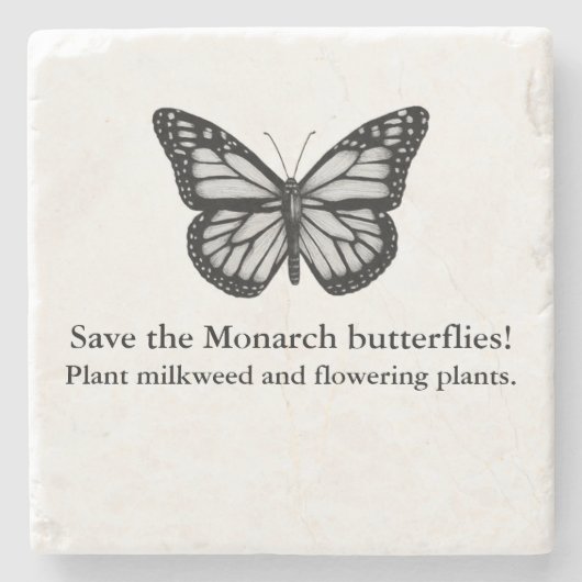 Dessous-de-verre En Pierre Dessous de verre papillon monarque (Devant)