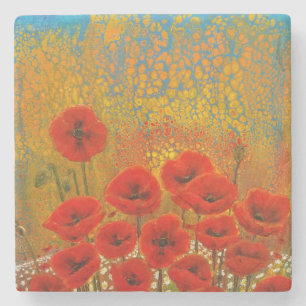 Dessous-de-verre En Pierre Dessous de verre Red Poppy