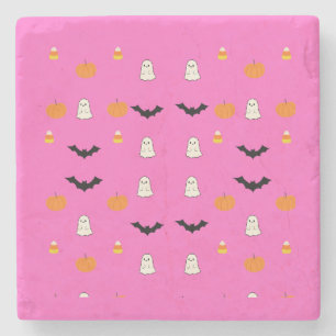 Dessous-de-verre En Pierre Dessous de verre rose mignon pour Halloween