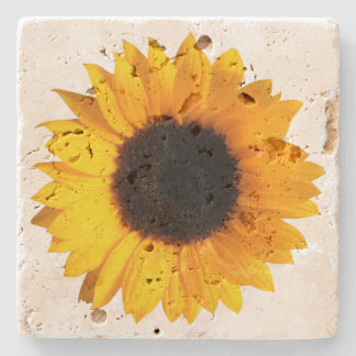 Dessous-de-verre En Pierre Dessous de verre rustiques de pierre de tournesol