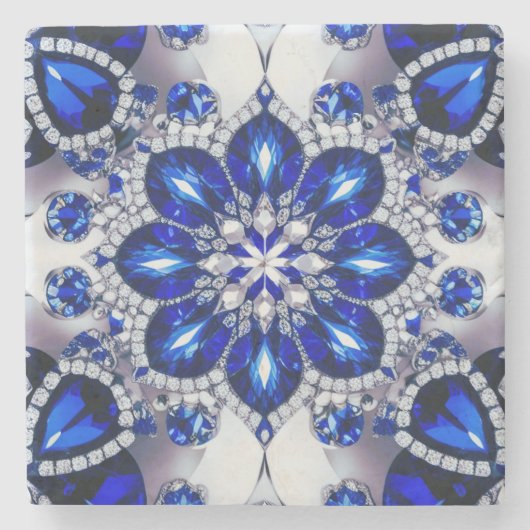 Dessous-de-verre En Pierre Dessous de verre spécial en pierre aux tons Bleus (Devant)