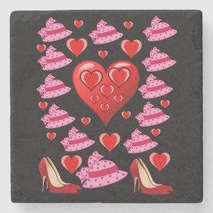Dessous-de-verre En Pierre Dessus de verre en marbre pour la Saint-Valentin