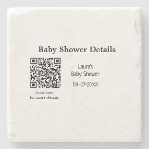 Dessous-de-verre En Pierre DÉTAILS DU baby shower QR SCAN CODE RU MODERNE MIN