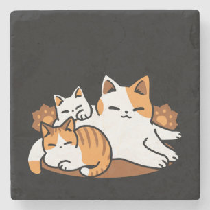 Dessous-de-verre En Pierre Détendez-vous Art Chat - 'Laze Furr Days' pour les
