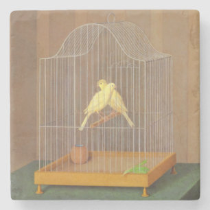 Dessous-de-verre En Pierre Deux canaris dans une cage (d'Antonio Donghi)