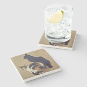 Dessous-de-verre En Pierre Deux chats, 1894 (Côté)