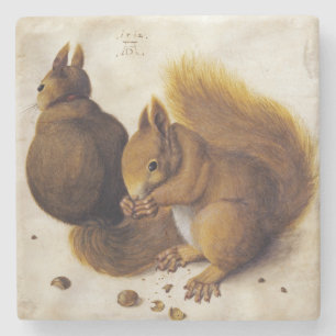 Dessous-de-verre En Pierre Deux écureuils roux (par Albrecht Dürer)