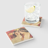 Dessous-de-verre En Pierre Deux muses du printemps (par Stefan Luchian) (Côté)