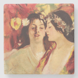 Dessous-de-verre En Pierre Deux muses du printemps (par Stefan Luchian)