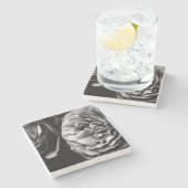 Dessous-de-verre En Pierre deux roses (Côté)