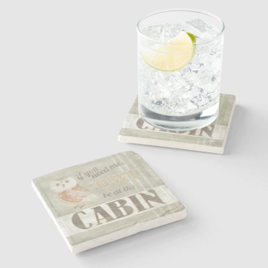 Dessous-de-verre En Pierre Devis | Owl Be Au Cabine (Côté)