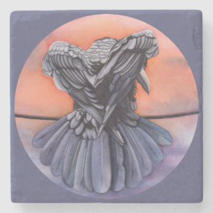 Dessous-de-verre En Pierre Diablo Le Corbeau Boire Dessous de verre Aquarelle
